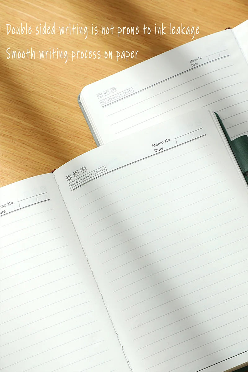 Vintage A5 leather notebook with personalized soft cover - perfect for business meetings and college life