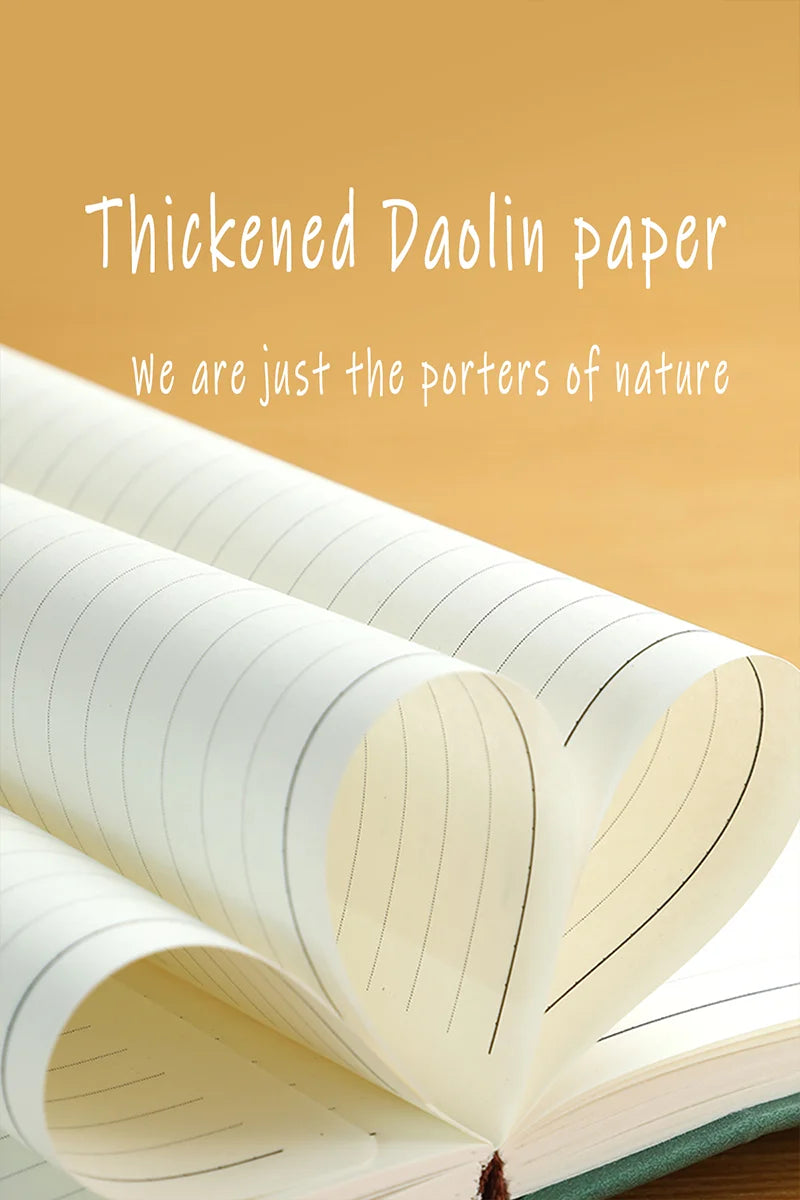 Vintage A5 leather notebook with personalized soft cover - perfect for business meetings and college life