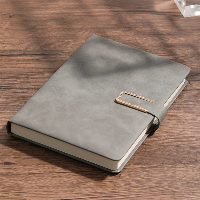 Vintage A5 leather notebook with personalized soft cover - perfect for business meetings and college life