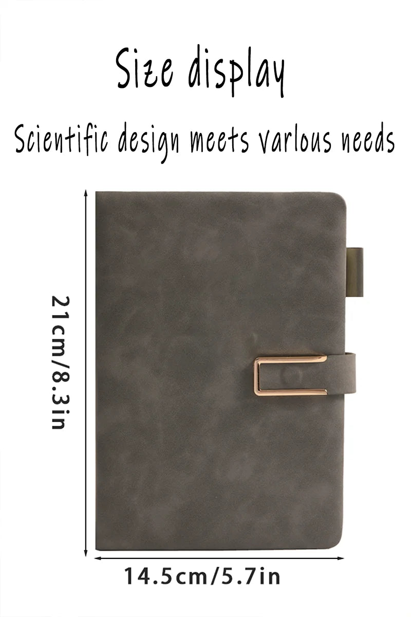 Vintage A5 leather notebook with personalized soft cover - perfect for business meetings and college life